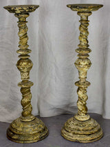 Large pair of antique French church candlesticks
