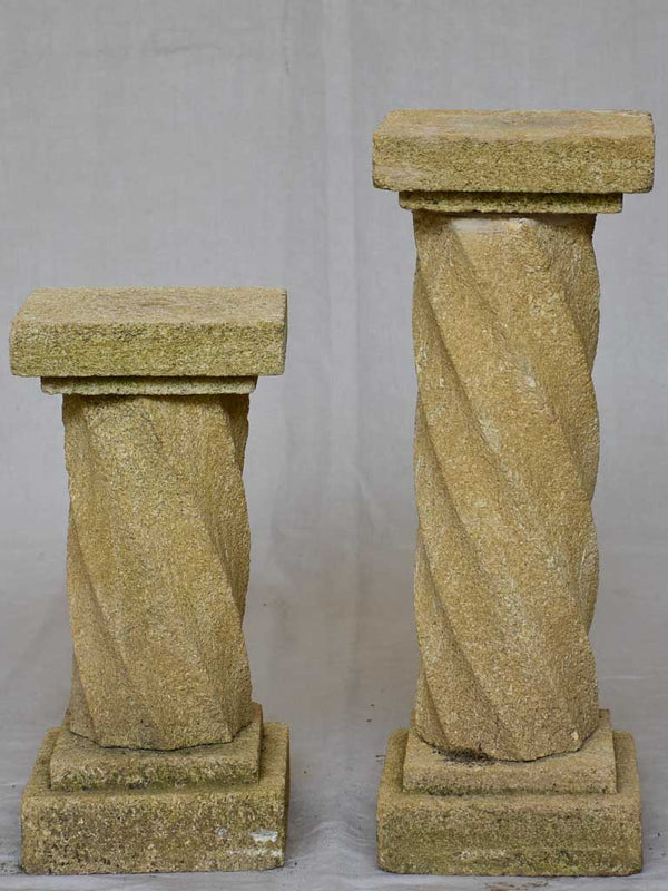 Two mid-century twisted column pedestals 27¼"