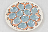 Set of 11+1 handpainted oyster plates - Calypso