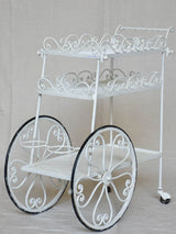 Decorative three tier mid century French bar cart - white