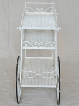 Decorative three tier mid century French bar cart - white