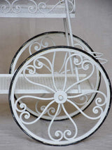 Decorative three tier mid century French bar cart - white
