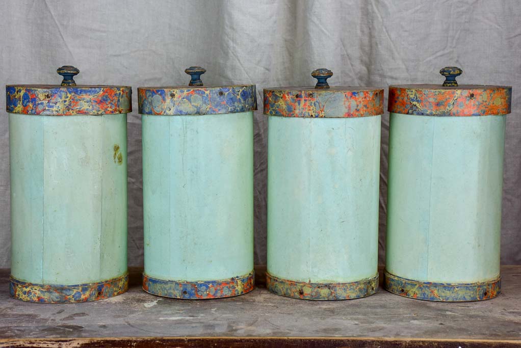 Four antique Italian Pharmacy canisters