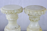 Pair of antique English display stands in alabaster