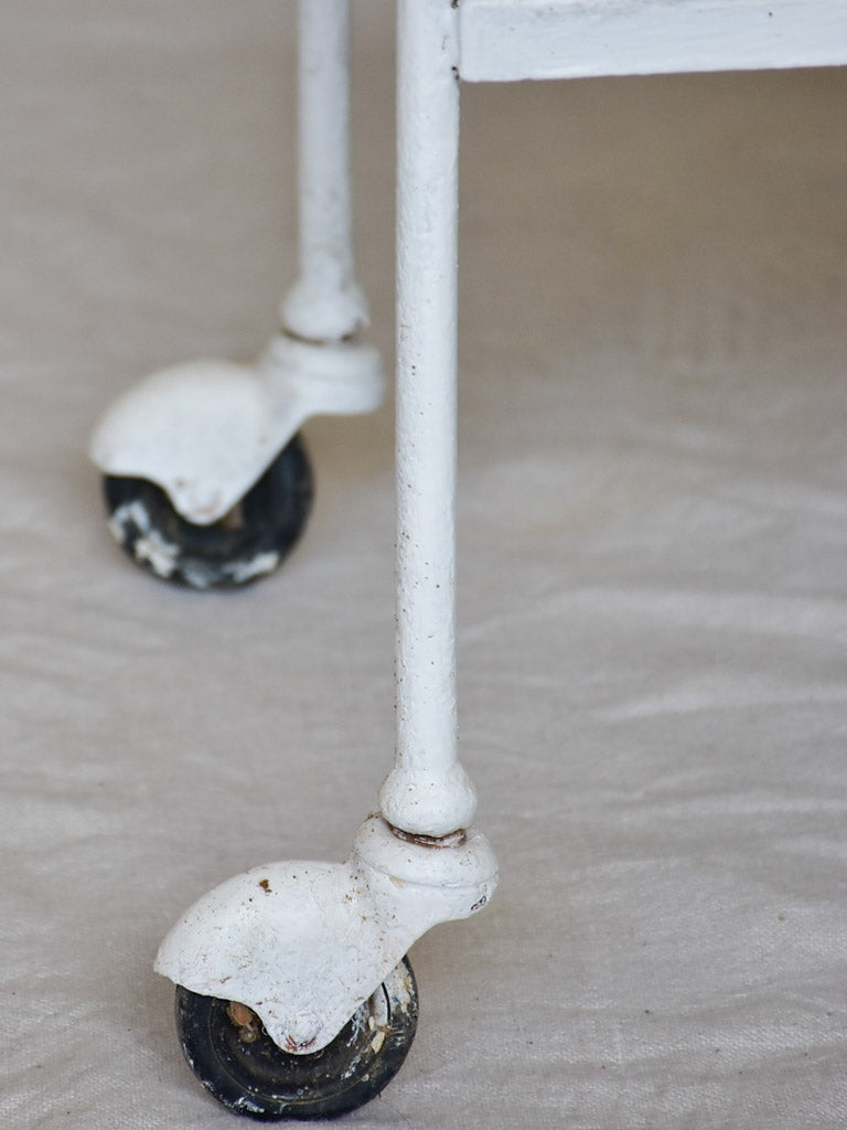 Decorative three tier mid century French bar cart - white
