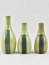 3 Green ceramic vases - celadon green 9½"