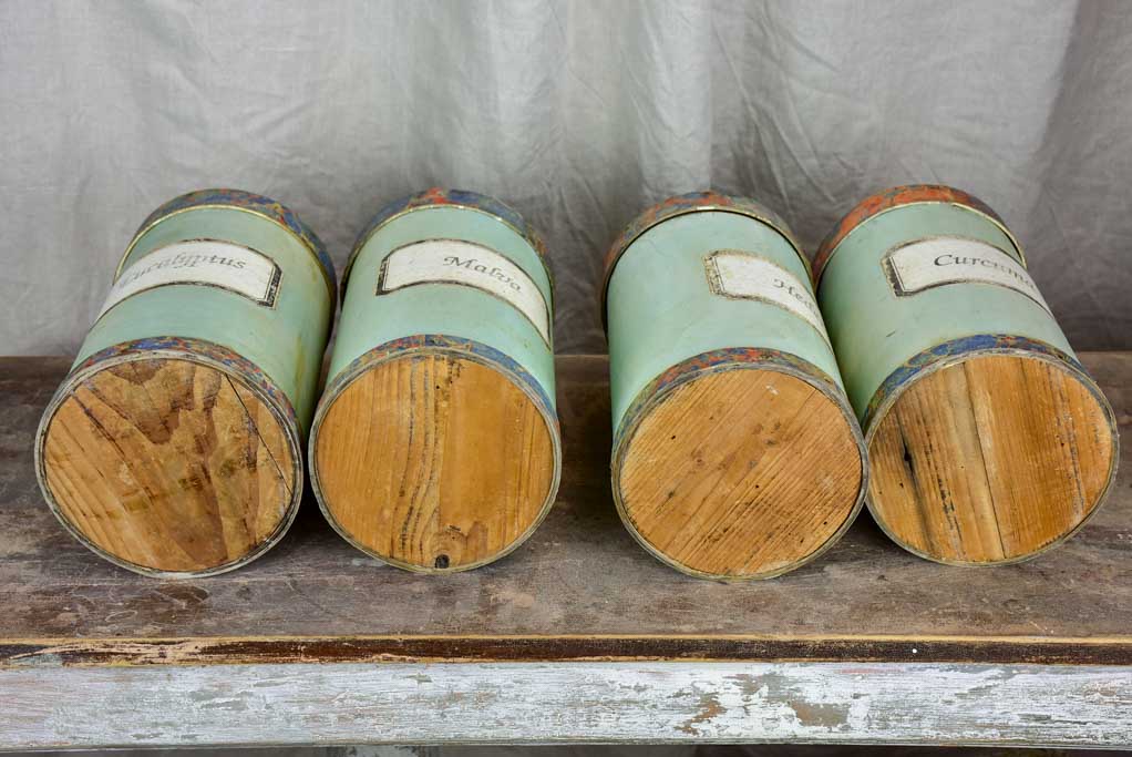 Four antique Italian Pharmacy canisters