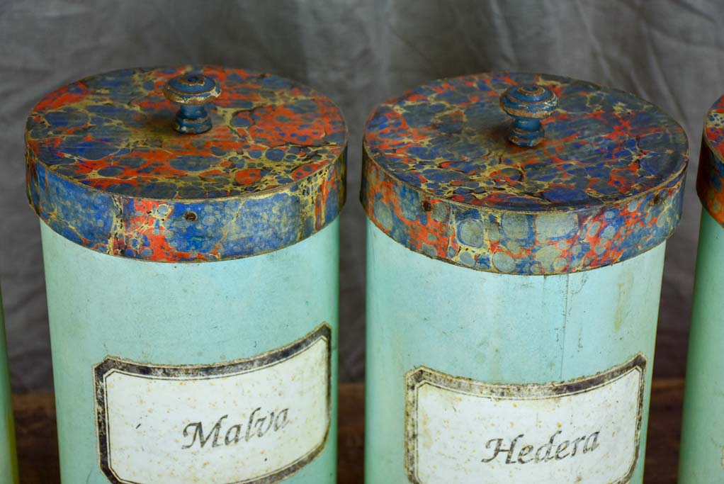 Four antique Italian Pharmacy canisters