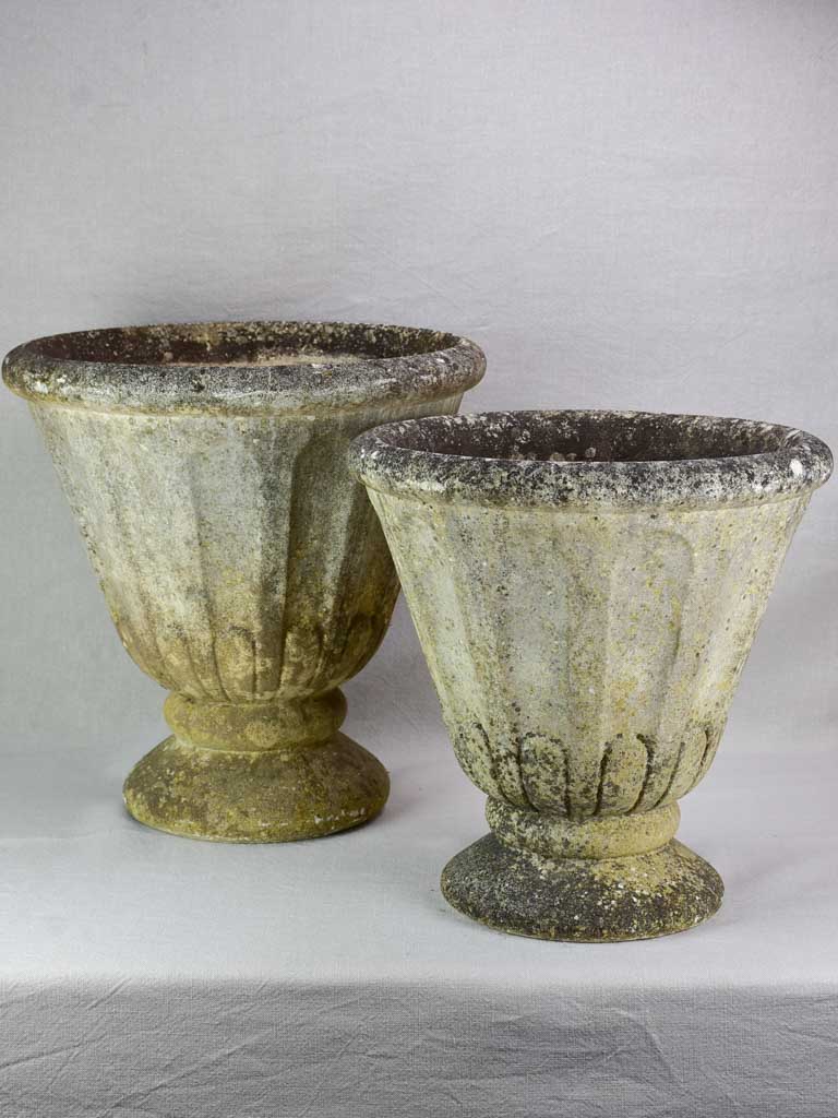 RESERVED JB Two early twentieth century French garden planters - tulip shaped