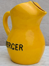 Vintage oversized yellow Berger Pastis pitcher