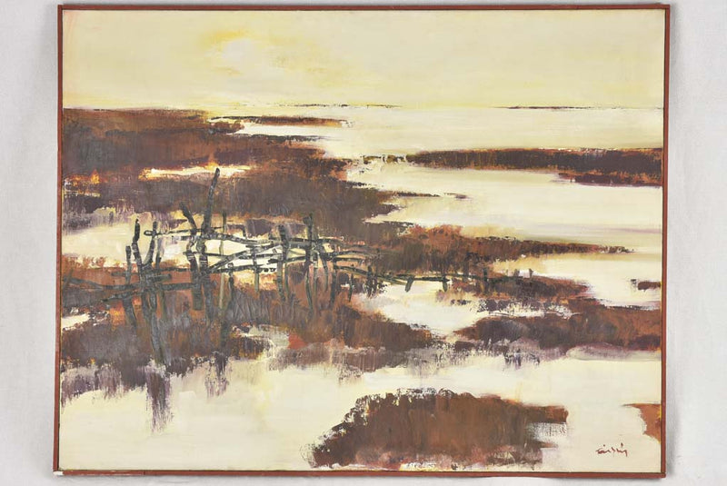 Landscape painting of La Camargue. Michel Trinquier (1931 ) 35¾