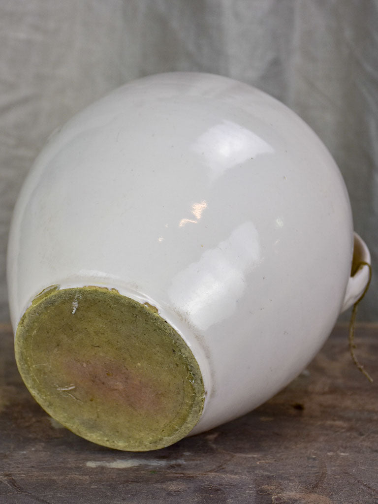 Antique French preserving pot - white glaze
