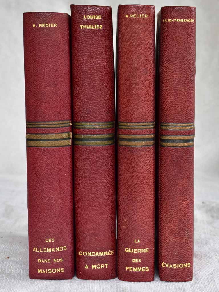 Four antique French leather bound books