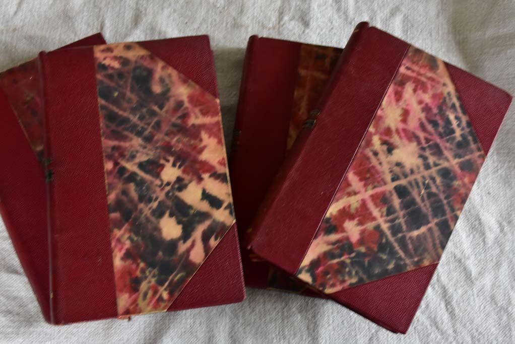 Four antique French leather bound books