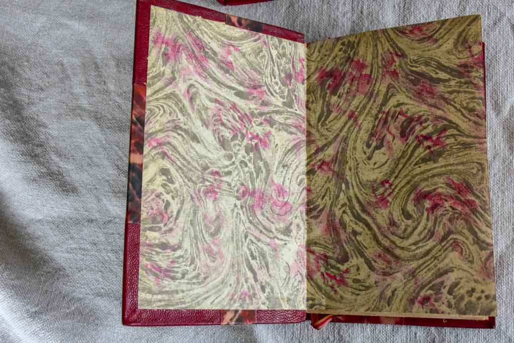 Four antique French leather bound books