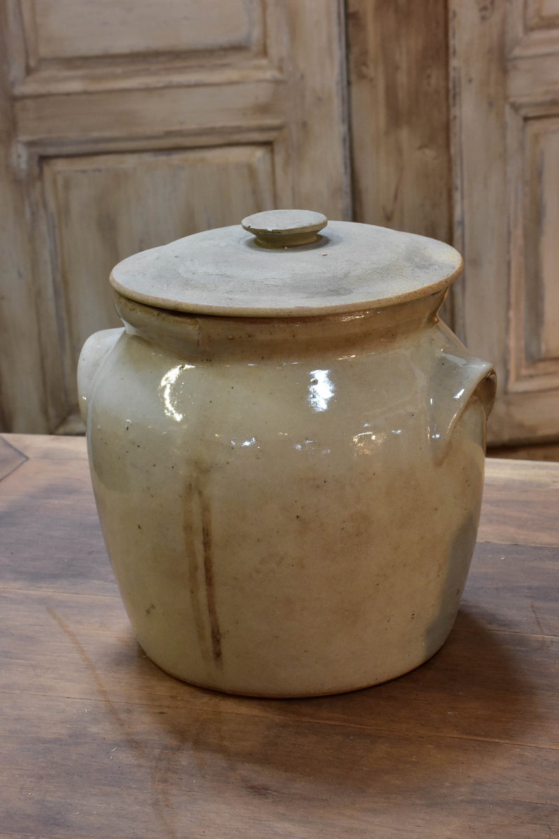 French stoneware preserving pots with lid
