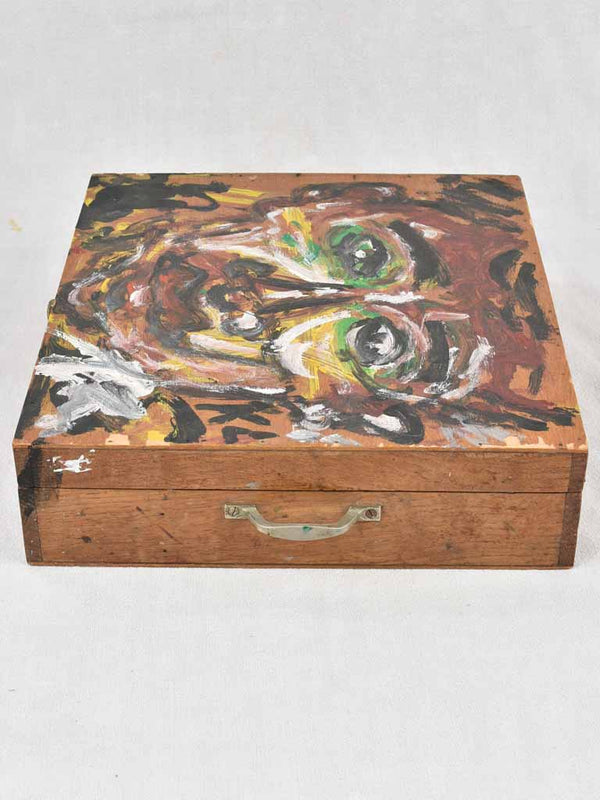 Abstract Art Decorated Mid-Century Paint Box