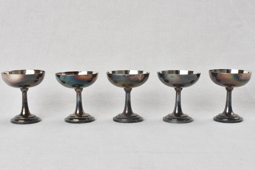 Set of 10 silver plated champagne coups