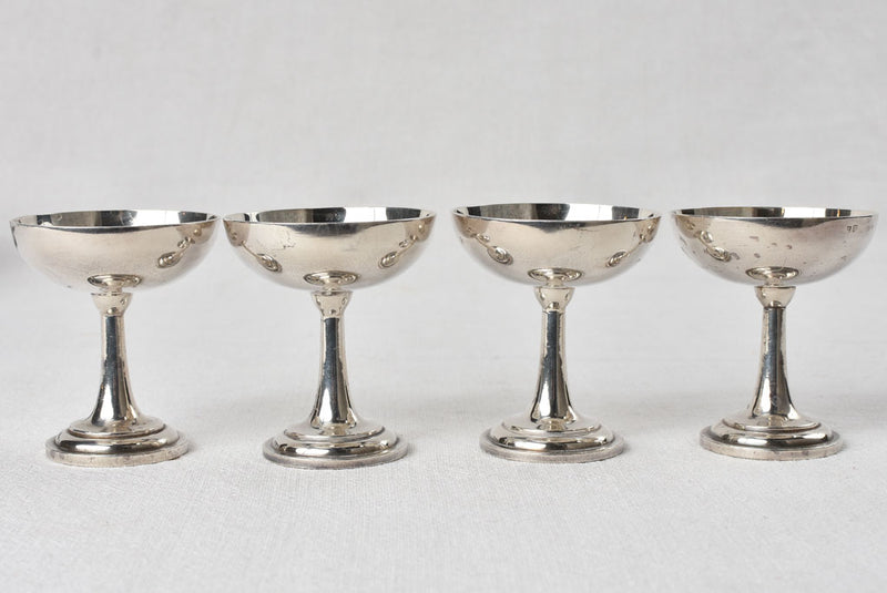 Set of 10 silver plated champagne coups