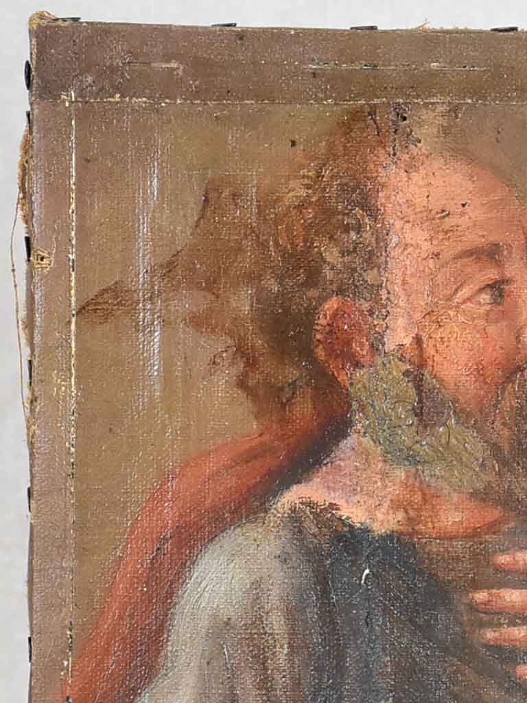 Salvaged and repaired antique portrait of a man 6¾" x 8¼"