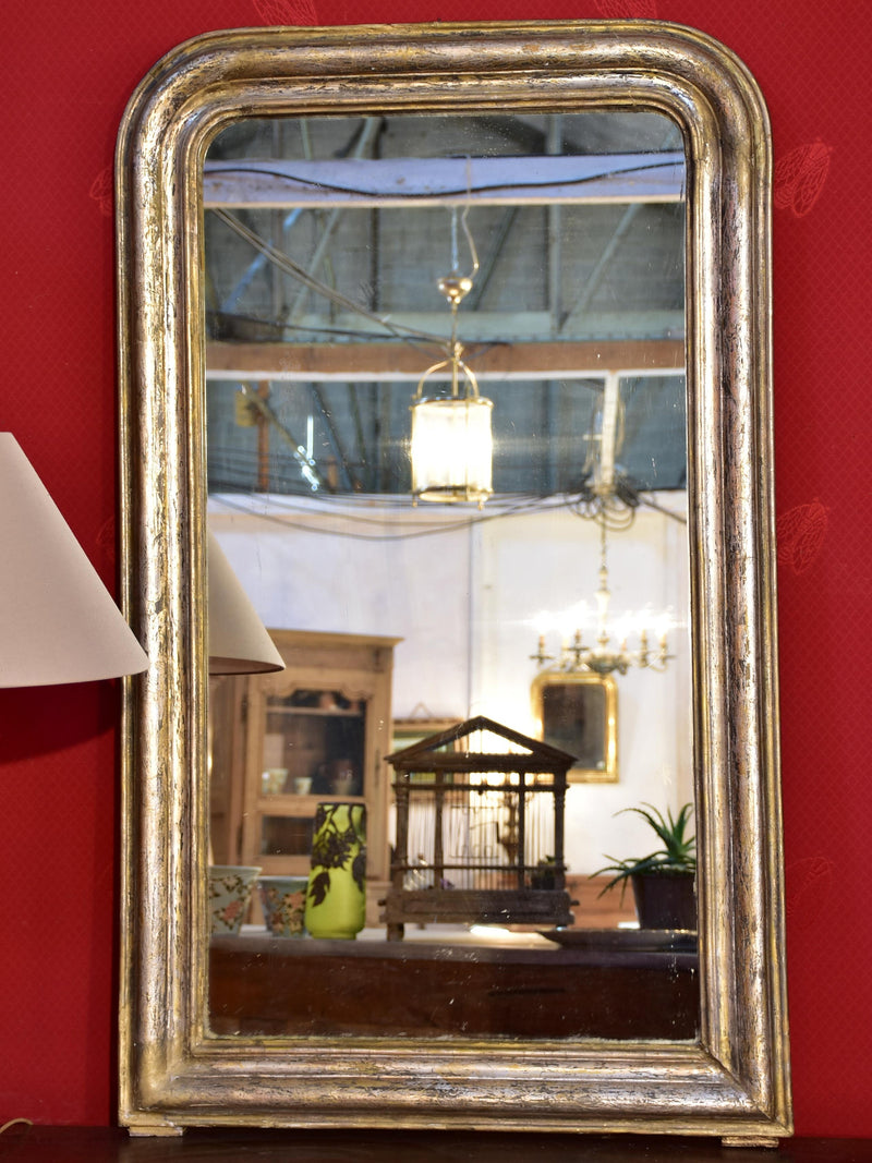 French Louis Philippe mirror with silver frame – narrow
