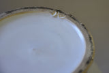 1960's Émile Tessier white ceramic pitcher with fleur de lys