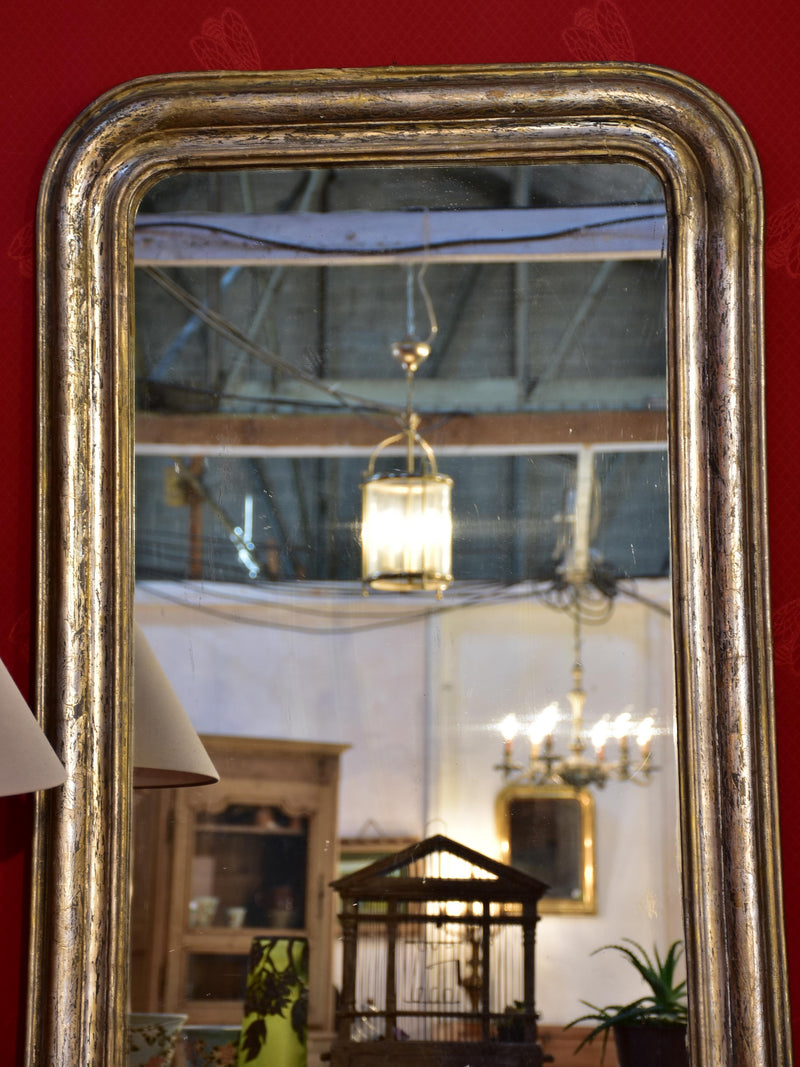 Mirror, Louis Philippe, silver frame, narrow