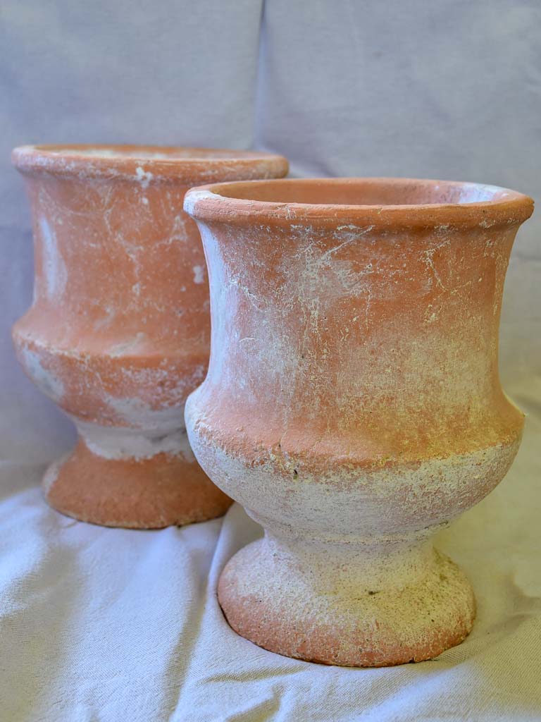 Pair of vintage terracotta flower pots 10¼"