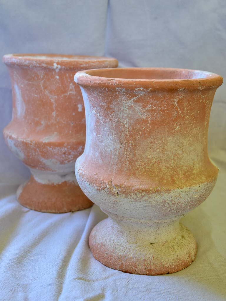 Pair of vintage terracotta flower pots 10¼"