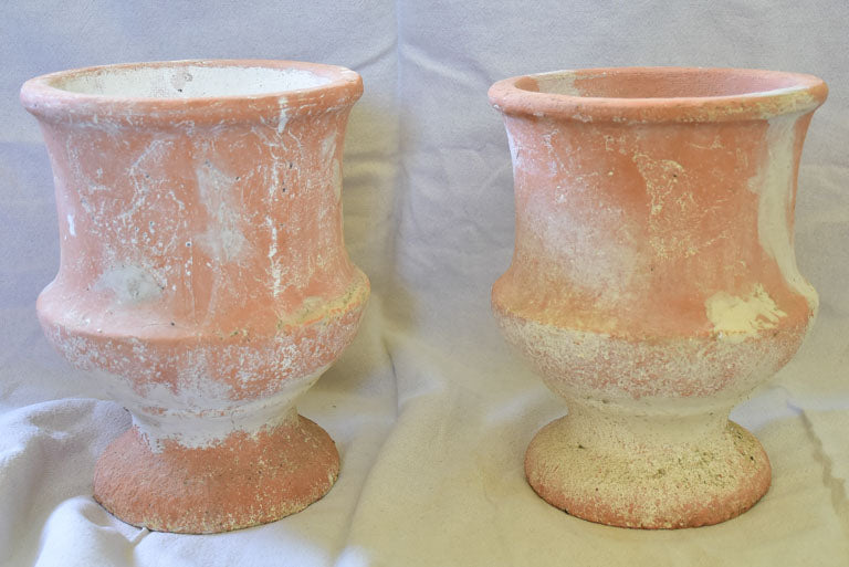 Pair of vintage terracotta flower pots 10¼"