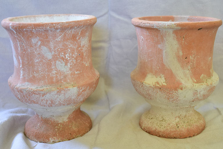 Pair of vintage terracotta flower pots 10¼"