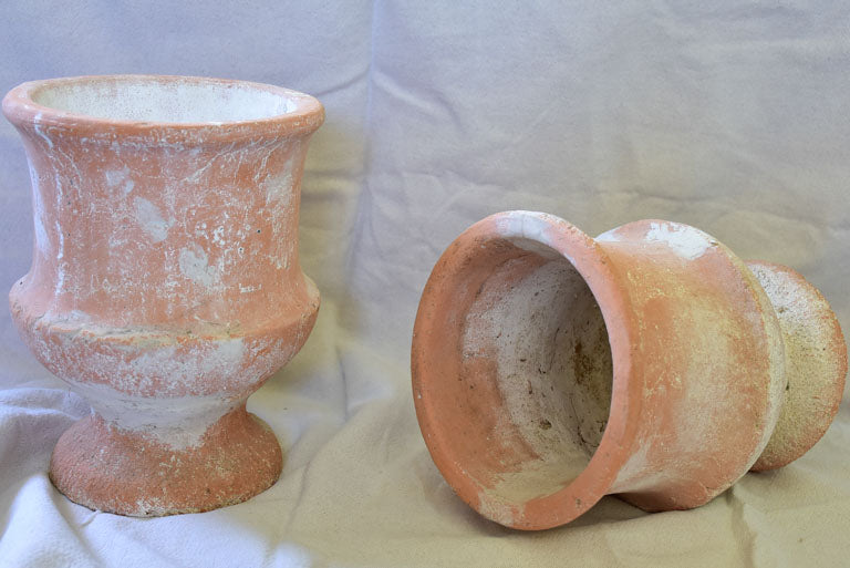 Pair of vintage terracotta flower pots 10¼"