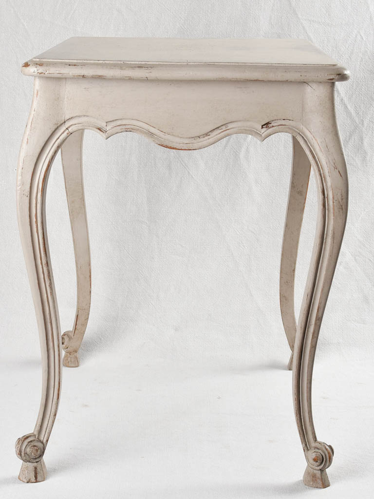 Small antique French desk / side table with gray patina
