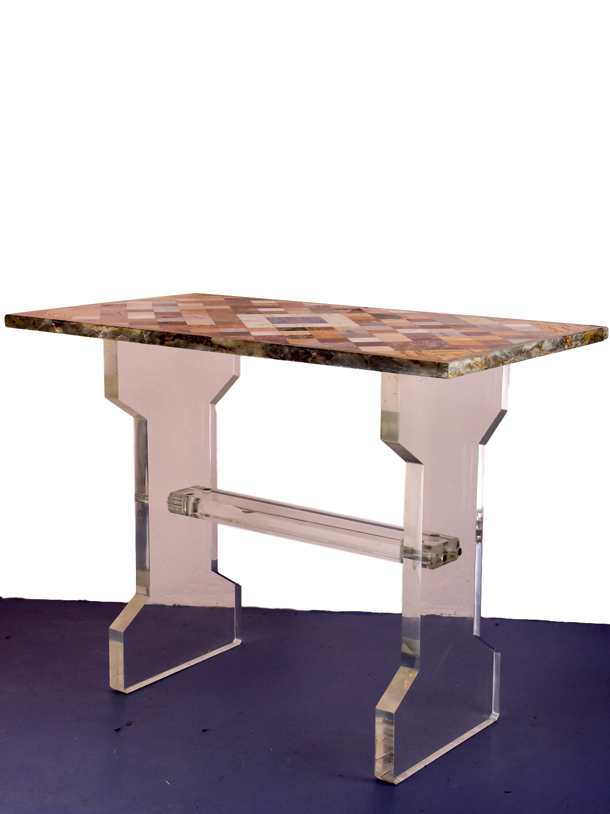Vintage marble and lucite occasional table