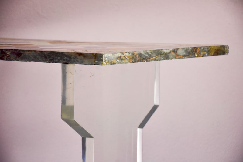 Vintage marble and lucite occasional table