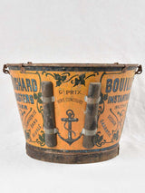 Antique French industrial bucket 17¼"