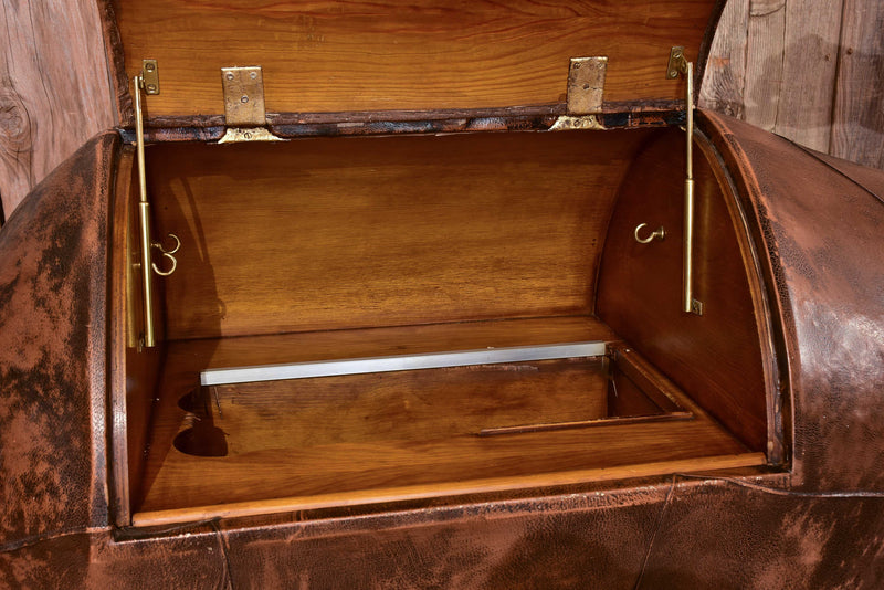 Vintage elephant in leather with hidden bar