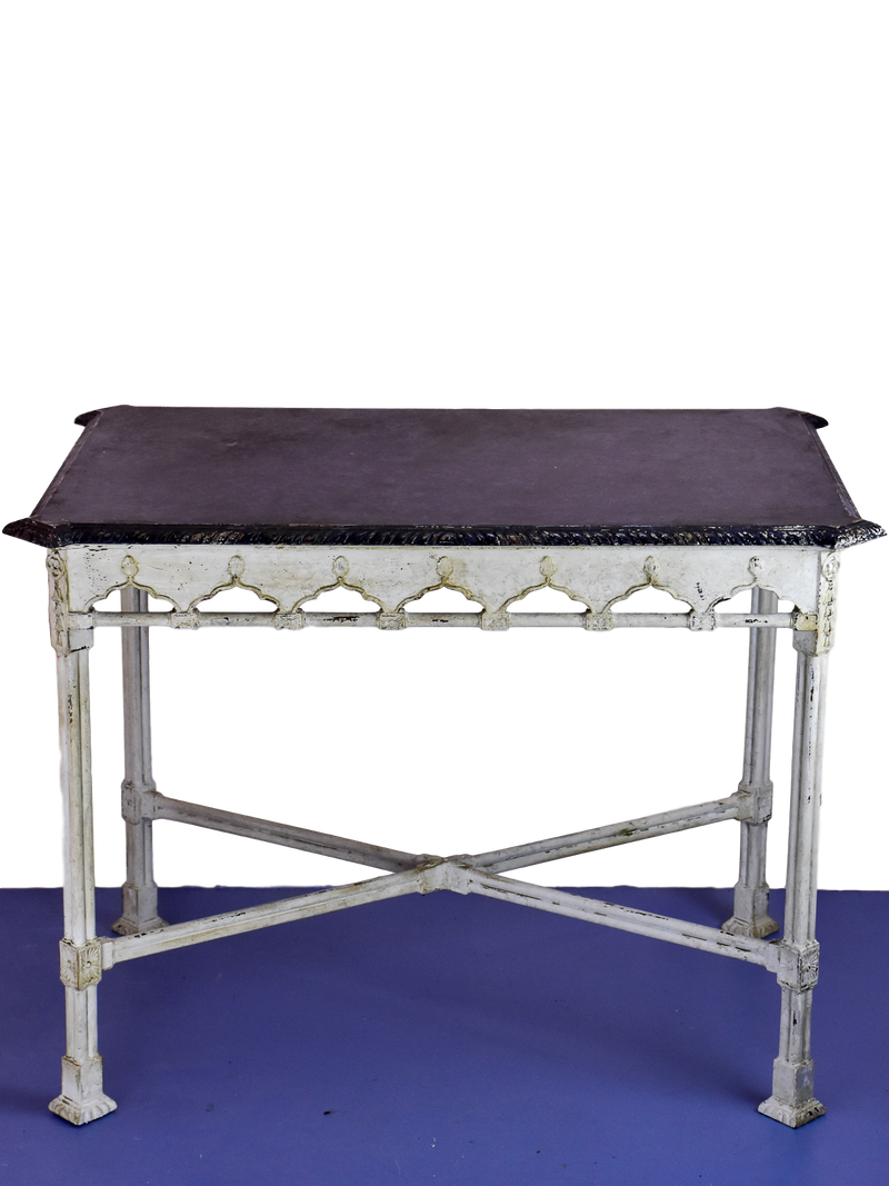 Rectangular antique French cross stretcher occasional table