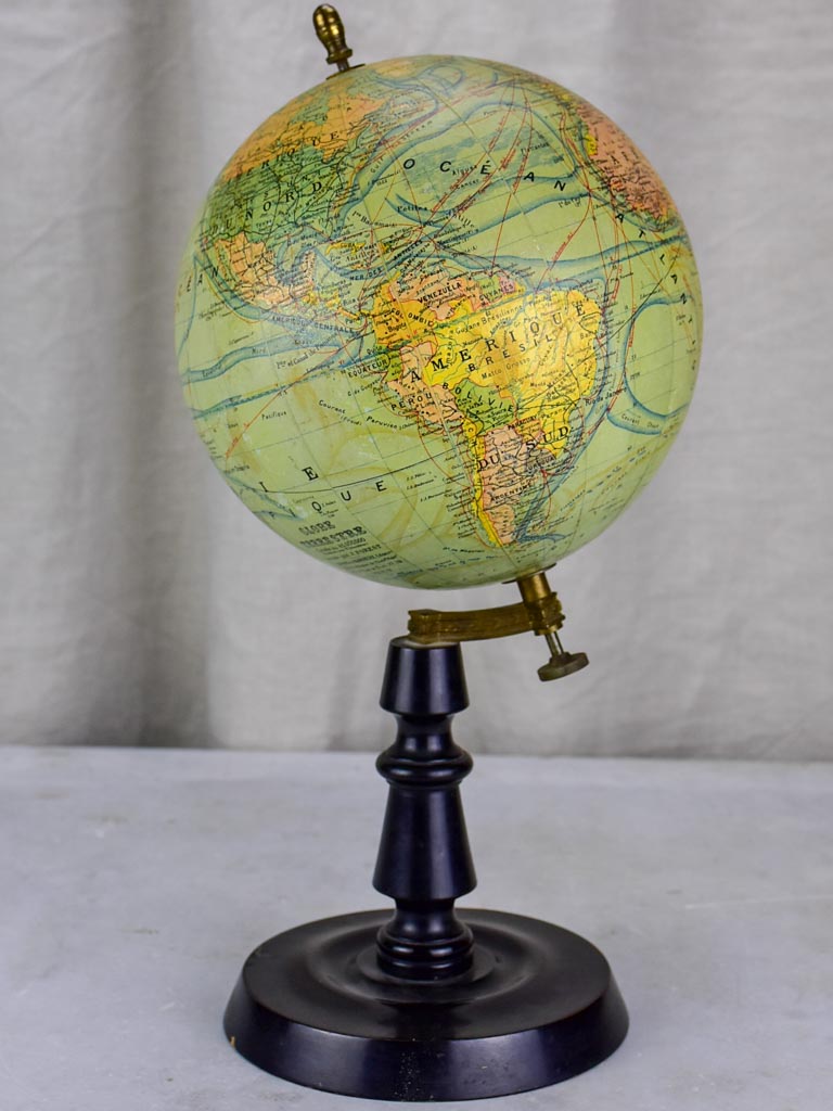 Antique French Napoleon III world globe - small