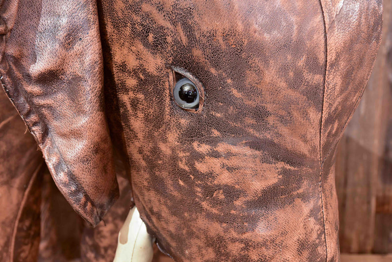 Vintage elephant in leather with hidden bar