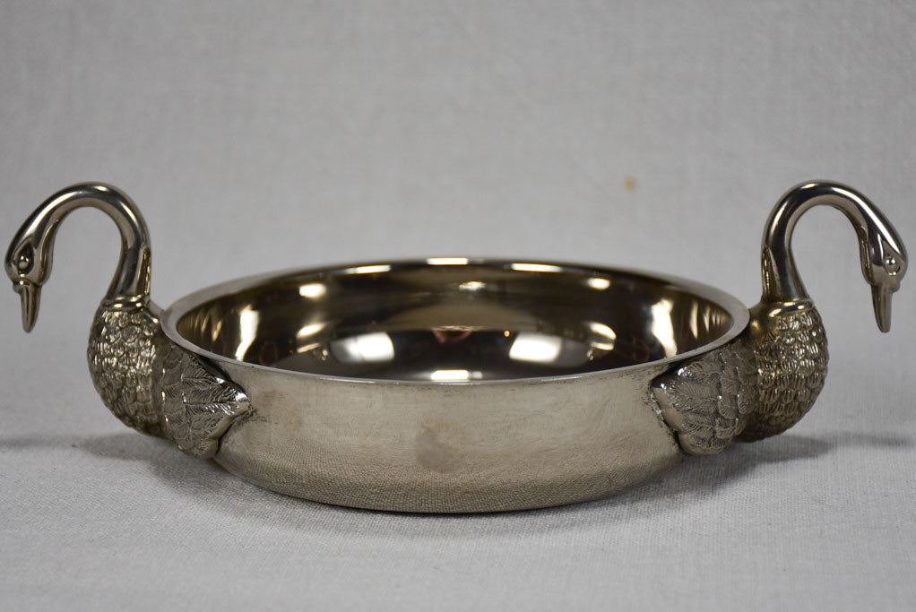 Pair of vintage aperitif bowls with goose neck handles 7"