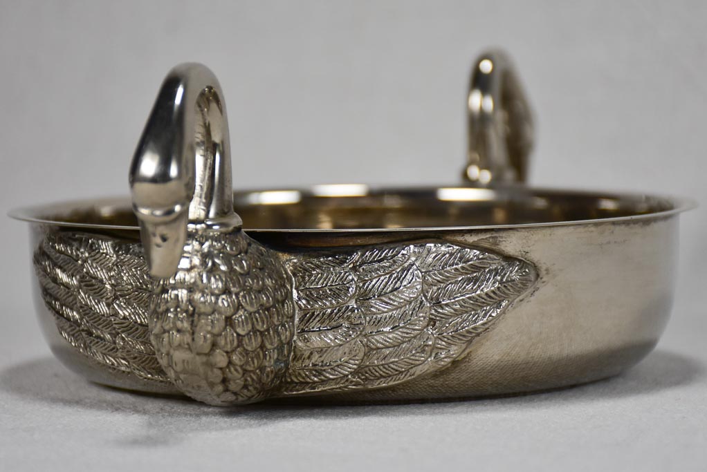 Pair of vintage aperitif bowls with goose neck handles 7"
