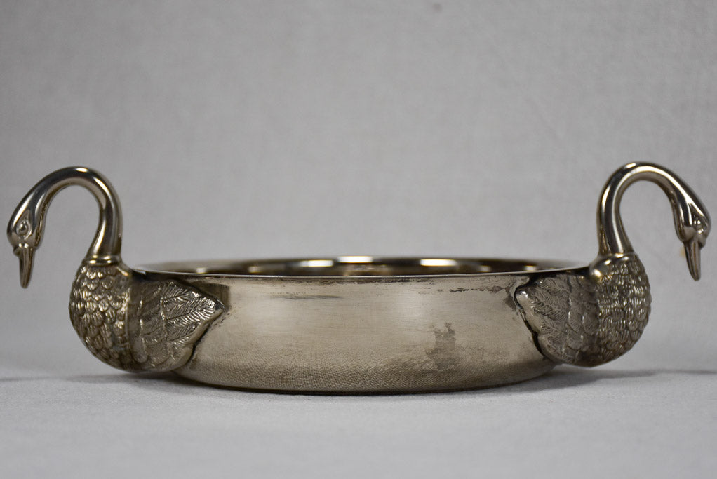 Pair of vintage aperitif bowls with goose neck handles 7"