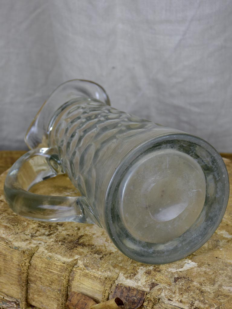 Antique French hand blown glass cider pitcher