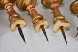 Collection of six gilt antique curtain tiebacks