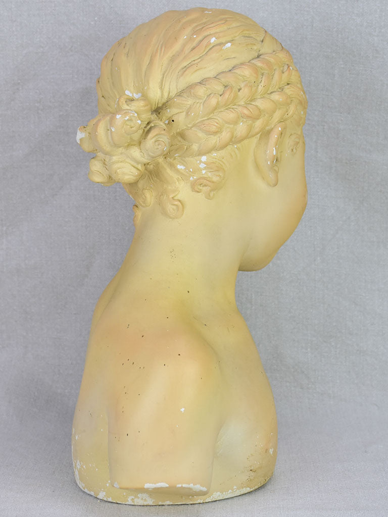 Plaster bust of a young girl - Jean-Antoine Houdon 13"