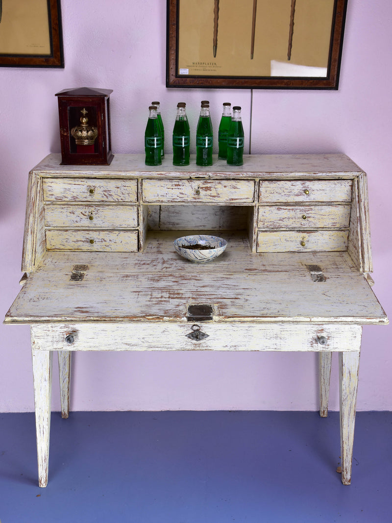 Antique French secretaire desk - beige