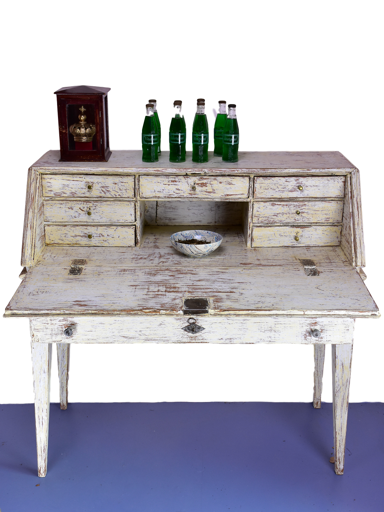 Antique French secretaire desk - beige
