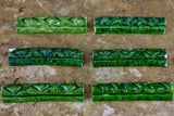 Set of 12 vintage ceramic knife rests with green glaze