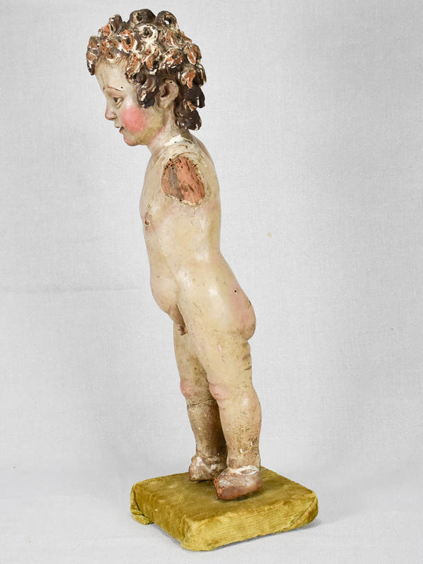 Hand-painted 18th-century putto figurine